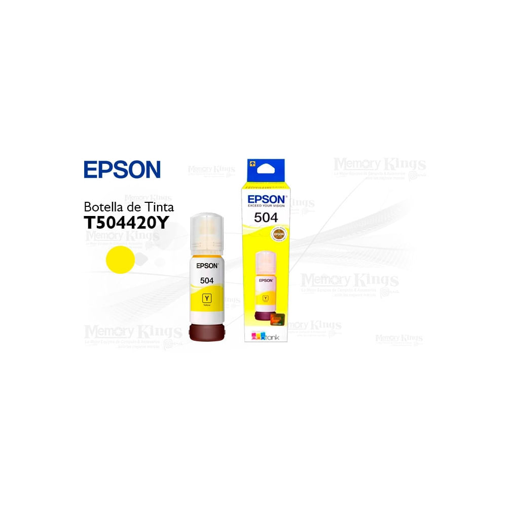 Tinta Epson 504 Amarilla 70ml - Calidad de impresión vibrante para tus proyectos