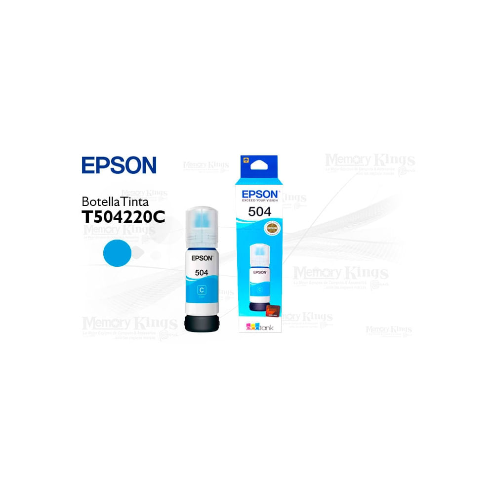 Tinta Epson 504 Cian 70ml - Calidad de impresión vibrante y duradera para tus proyectos