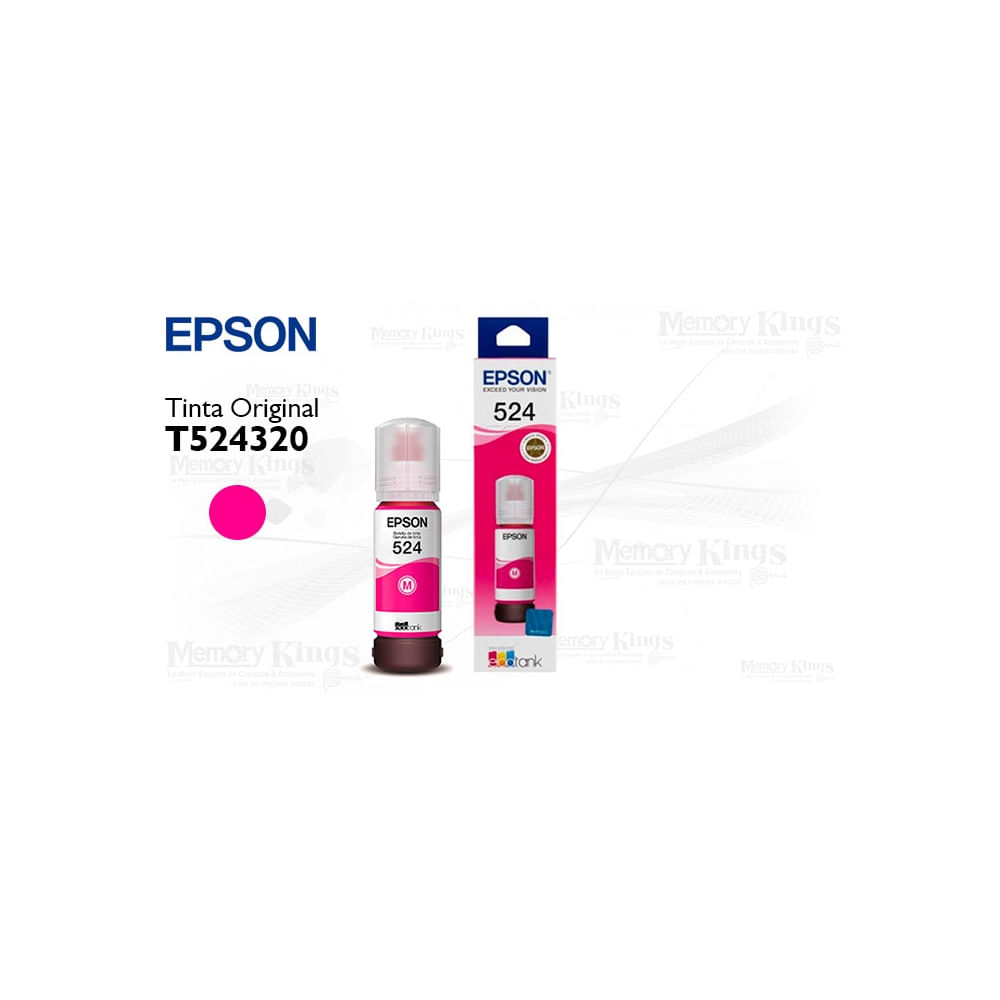 Tinta EPSON T524320-AL para impresoras EcoTank, alta capacidad, color negro, ideal para impresión d