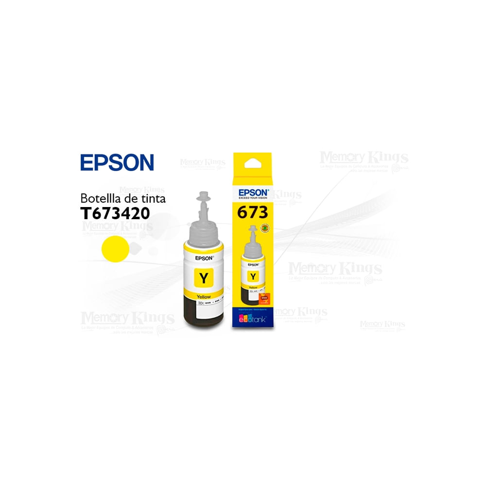 Tinta Epson 673 amarilla de 70ml para impresoras, alta calidad y rendimiento óptimo