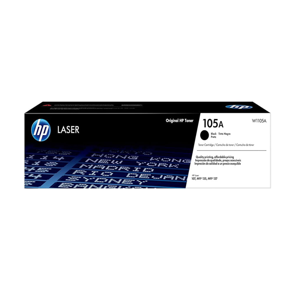 Toner HP 105A negro original - Imprime hasta 1,000 páginas con calidad profesional