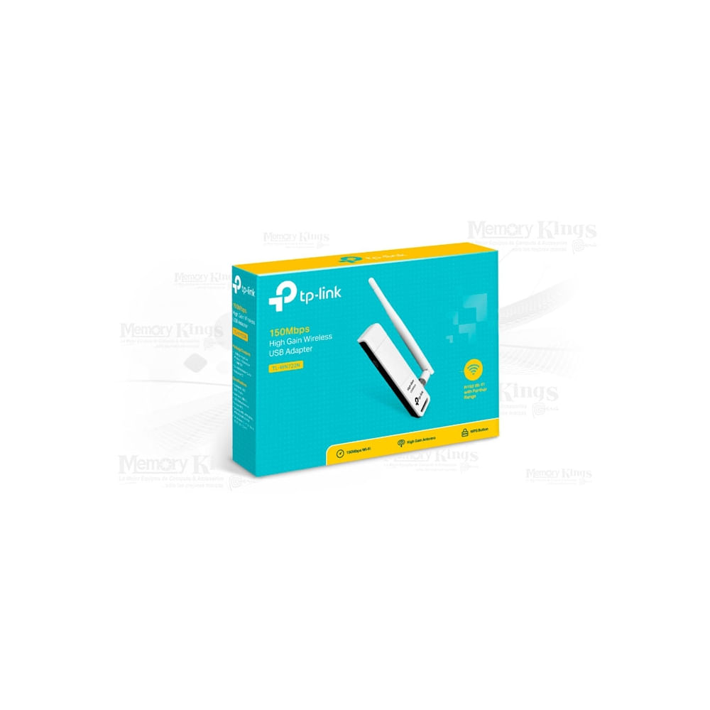Adaptador de red TP-Link TL-WN722N USB 2.0, velocidad 150Mbps, compatible con 802.11b/g/n