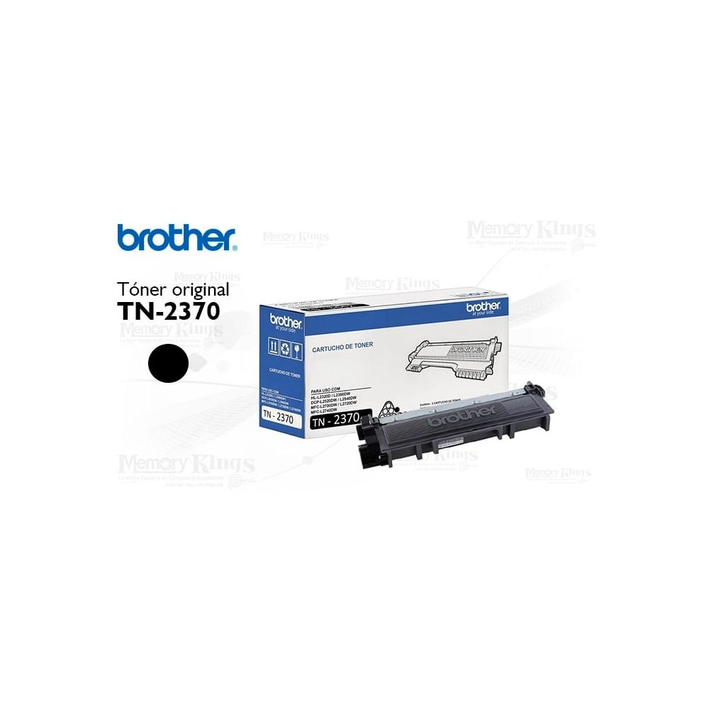Tóner Brother TN-2370 negro original de alto rendimiento para impresoras láser - 2600 páginas
