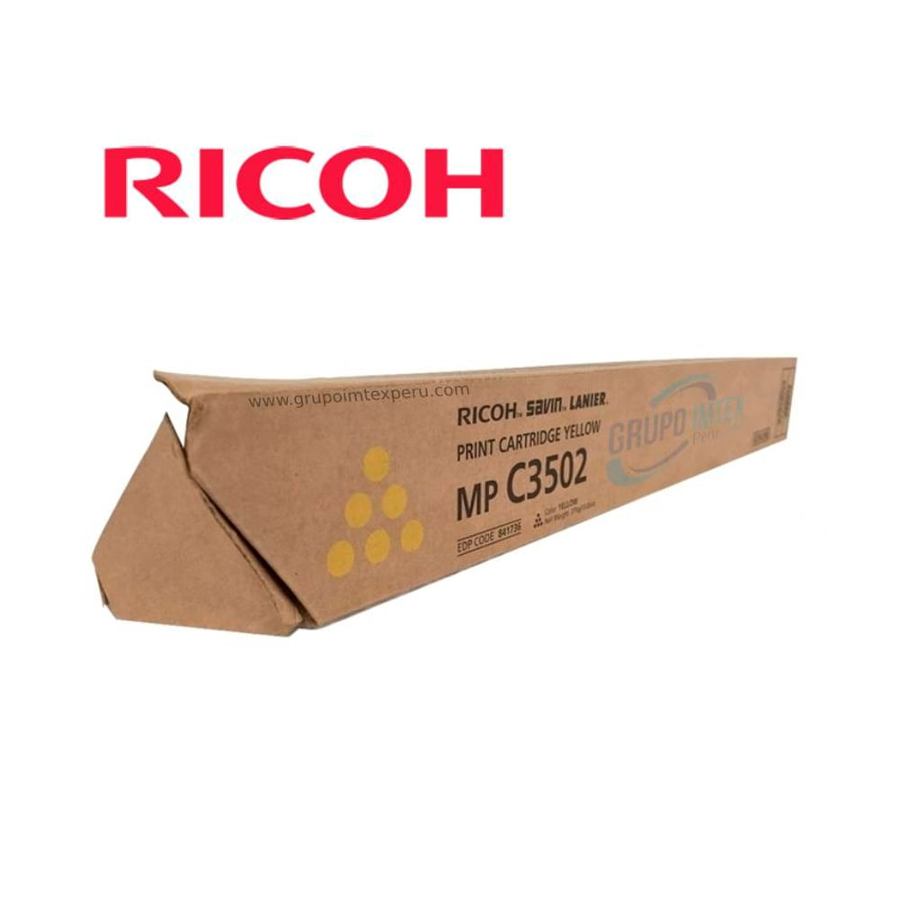 Tóner Ricoh 841736 Amarillo 18K para MP C3002/C3502 - Calidad Superior en Impresión Colorida