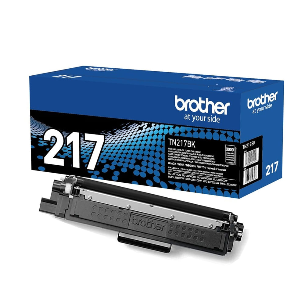 Tóner Brother TN-217BK Negro 3000 Páginas para Impresoras HL-L3270CDW y MFC-L3750CDW