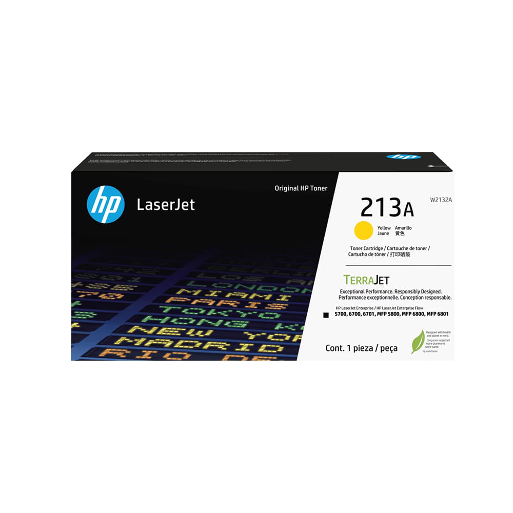 Cartucho de tóner HP 213A Amarillo Original para LaserJet - Alta calidad y rendimiento profesional