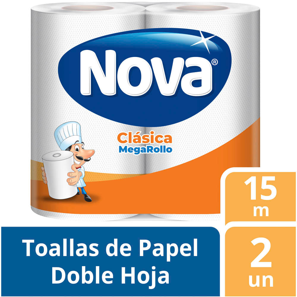 Papel Toalla NOVA Clásica Megarrollo 89 Hojas Paquete 2un