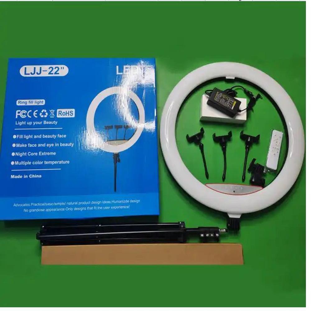 Aro Luz Led Touch 56 CM + Trípode + Control Remoto para 3 Celulares