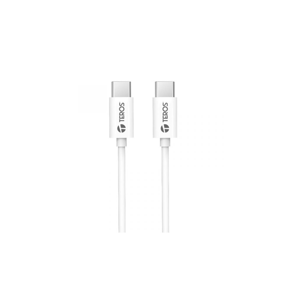 Cable USB TEROS TE-70209W, Tipo C a Tipo C, 3A, 60W Máx, blanco