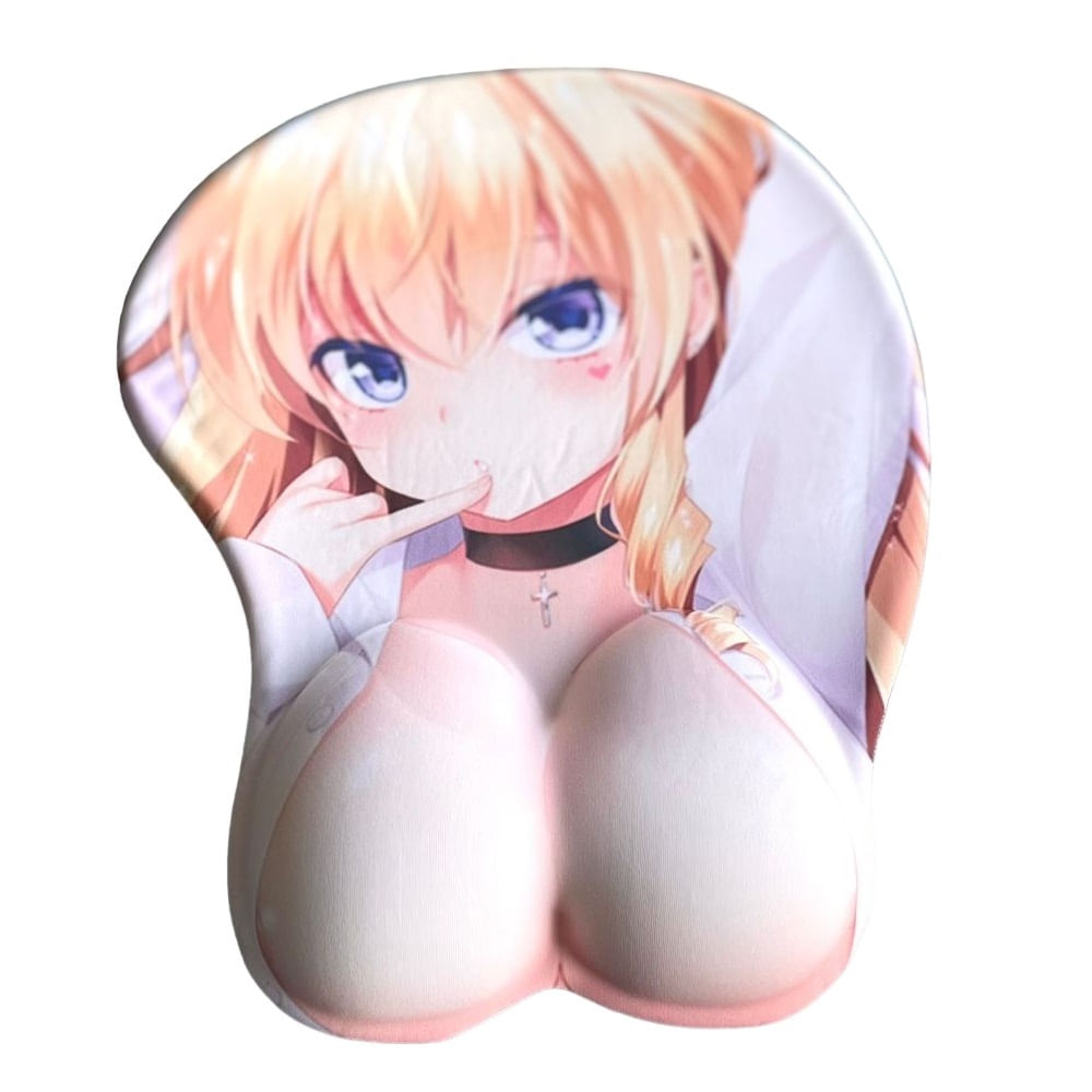 Mouse Pad 3D Almohadilla Ergonómico Antideslizante Anime Rubia