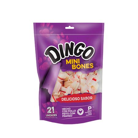 Snack para Perros Dingo Mini Huesos de Pollo x21 und