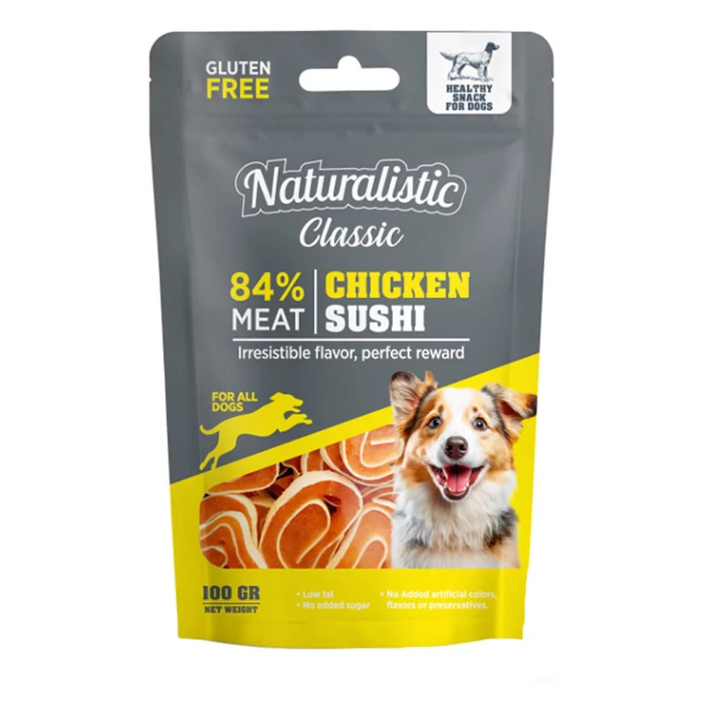 Snack para Perros Naturalistic Classic Chicken Sushi 100gr
