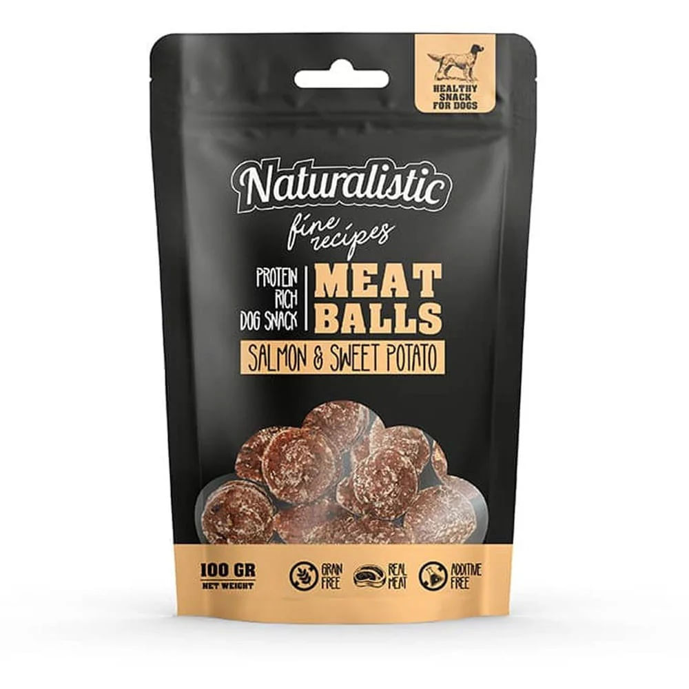 Snack para Perros Naturalistic MeatBalls Salmon&Camote 100gr