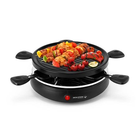 Racletera Eléctrica Holstein HH09041002B Negro con Capa Antiadherente de 25cm