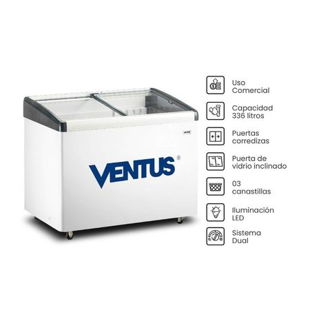 Congeladora Ventus CTV340I Blanco de Acero 300 litros