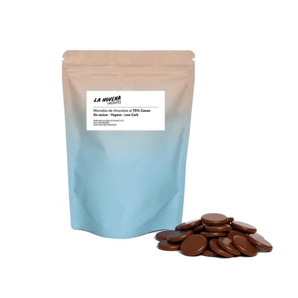 Monedas de Chocolate La Novena 75 CACAO SIN AZÚCAR - 150g