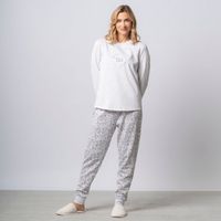 Pijama Mujer Bordado Frane Zafin Manga Larga