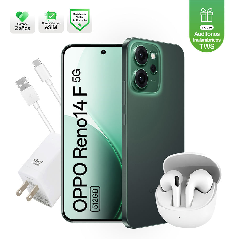 Celular OPPO Reno14 F 5G 12+512 6.57"" Verde