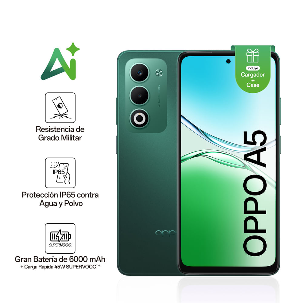 Celular OPPO A5 4+256 Gb 6.67"" Verde