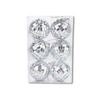 NAVIDAD Esferas reflectivas Plateadas Set 6 pcs