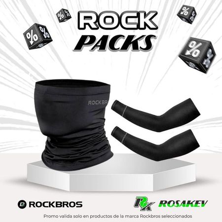 PROMO PACK BANDANA ROCKBROS NEGRO Y MANGA NEGRO