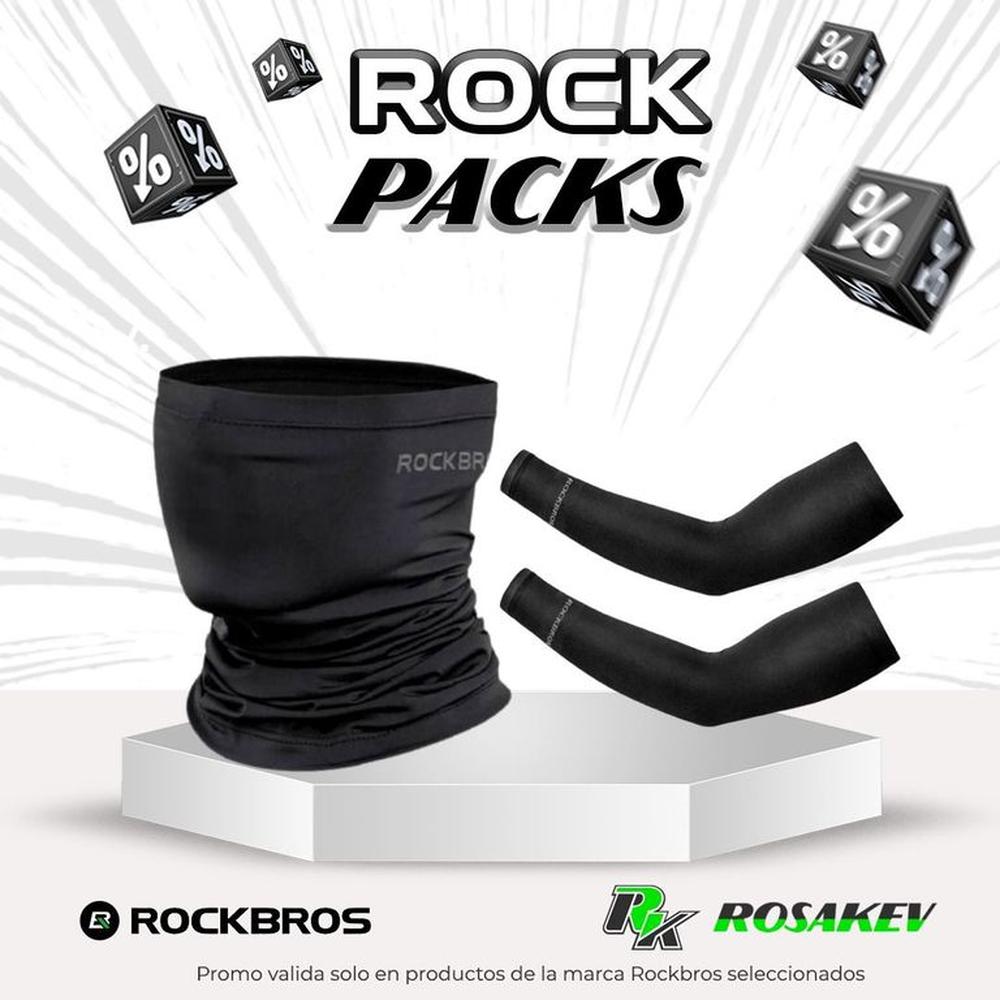PROMO PACK BANDANA ROCKBROS NEGRO Y MANGA NEGRO