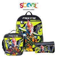 SET MOCHILA OFICIO RANGER EVA 3D FREE FIRE 804761 Negro