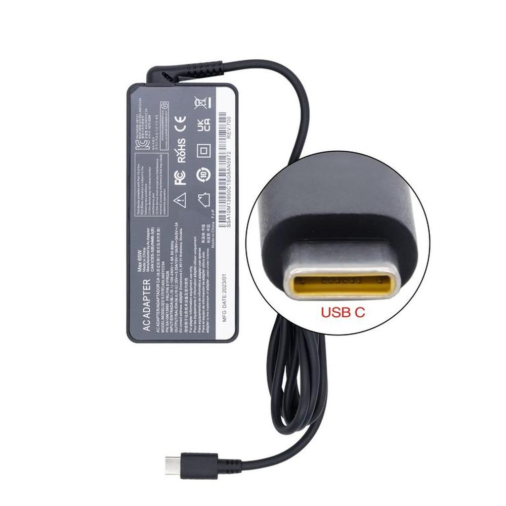 CARGADOR LENOVO PUNTA C - 5 20V - 3.25A - 65W – Producto Reacondicionado A