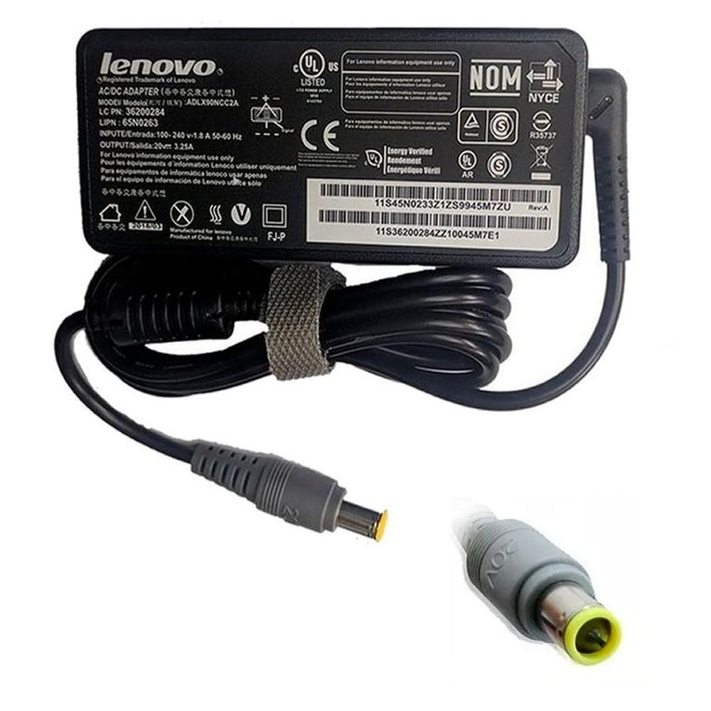 CARGADOR LENOVO 20V 3.25A 65W PUNTA AMARILLA – Producto Reacondicionado A