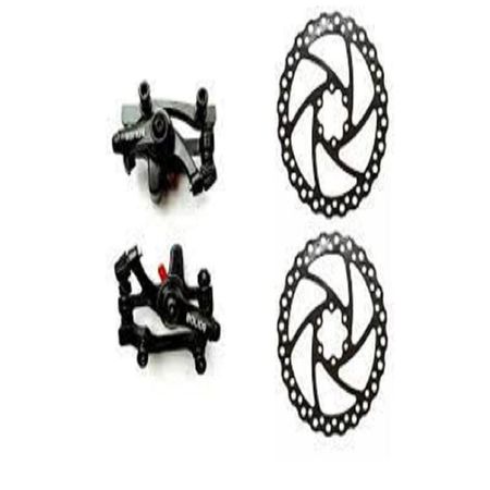 Par de cálipers con pastilals para frenos de disco de bicicleta