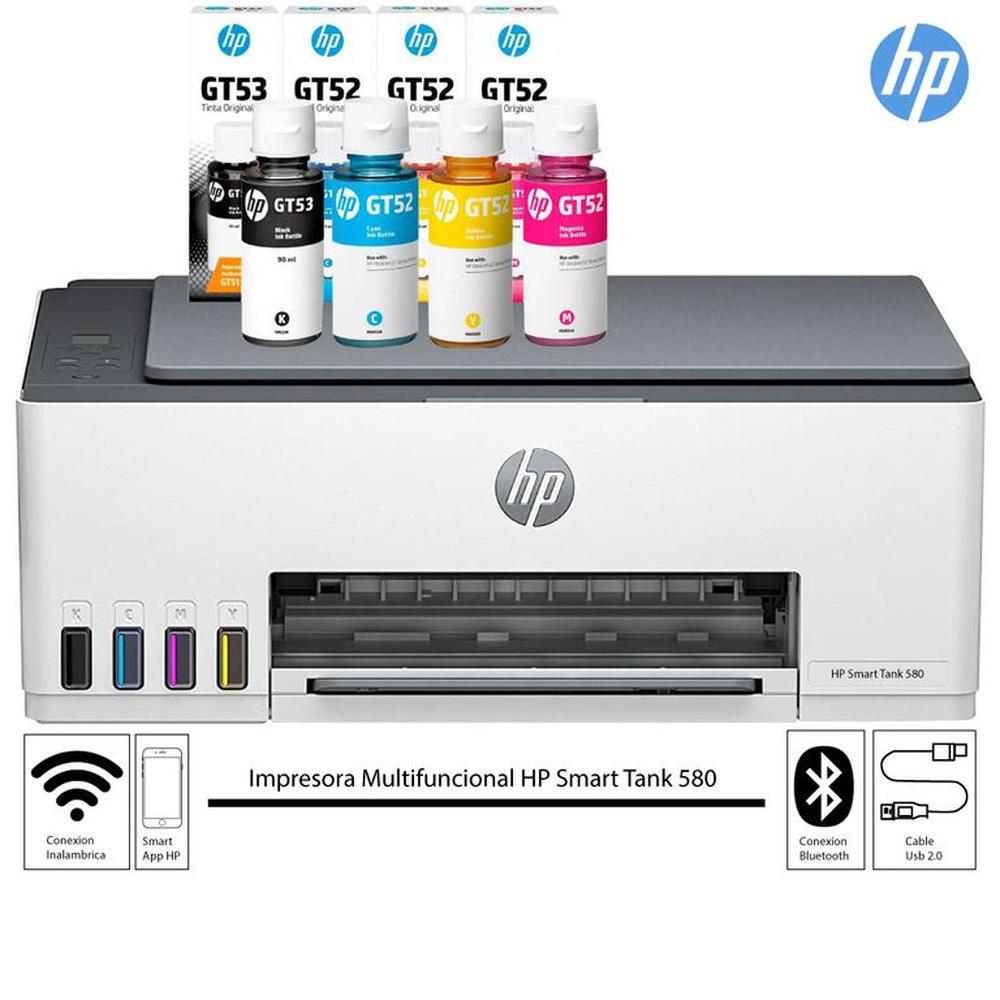 Impresora HP Smart Tank 580 Multifuncional Inalambrico