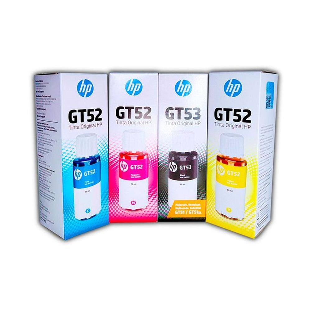 Pack Tinta Hp Gt52 Gt53 Kit Negro Cmyk Originales