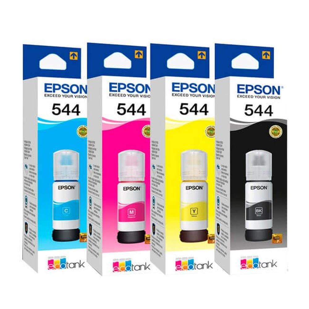 Kit Tinta Epson T544 Pack De 4 Colores T544 Negro Cyan Magenta Amarillo
