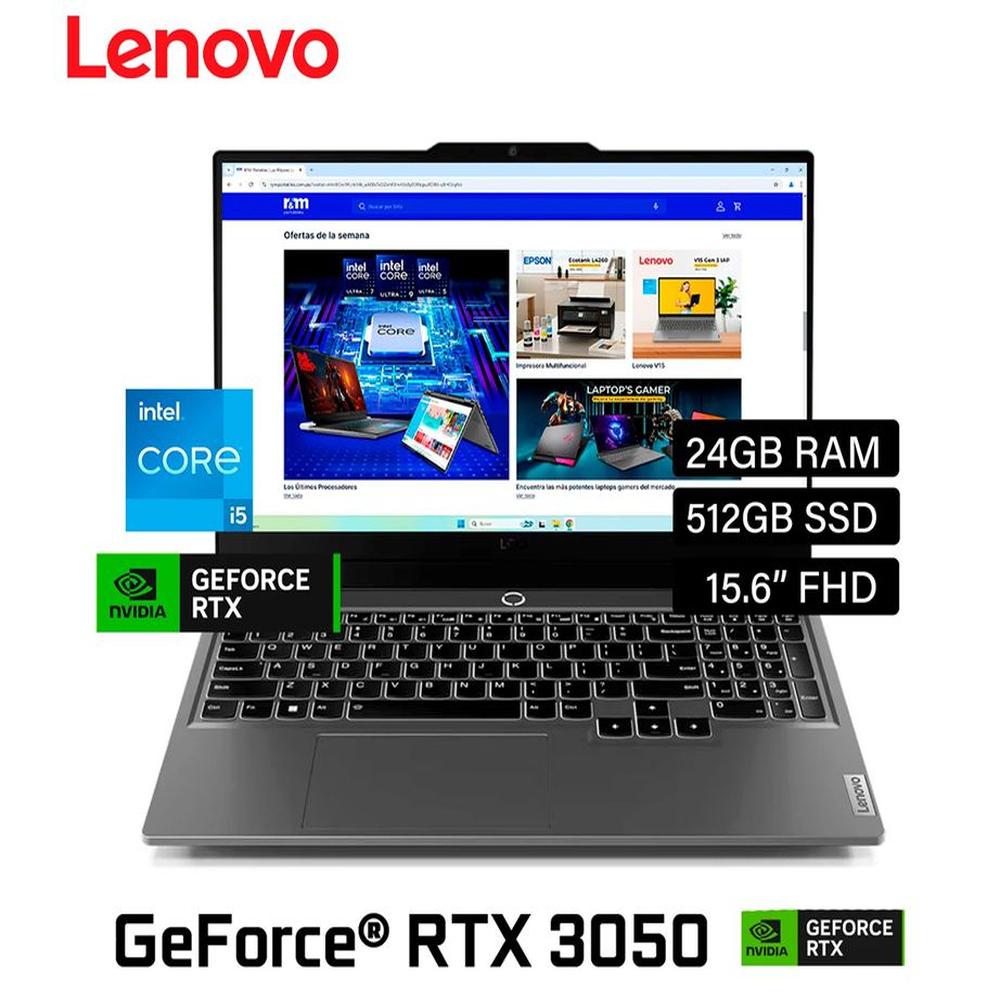 Notebook Lenovo LOQ 15IAX9 15.6"" FHD IPS, Core i5-12450HX 4.4GHz 24GB RAM 512GB M.2