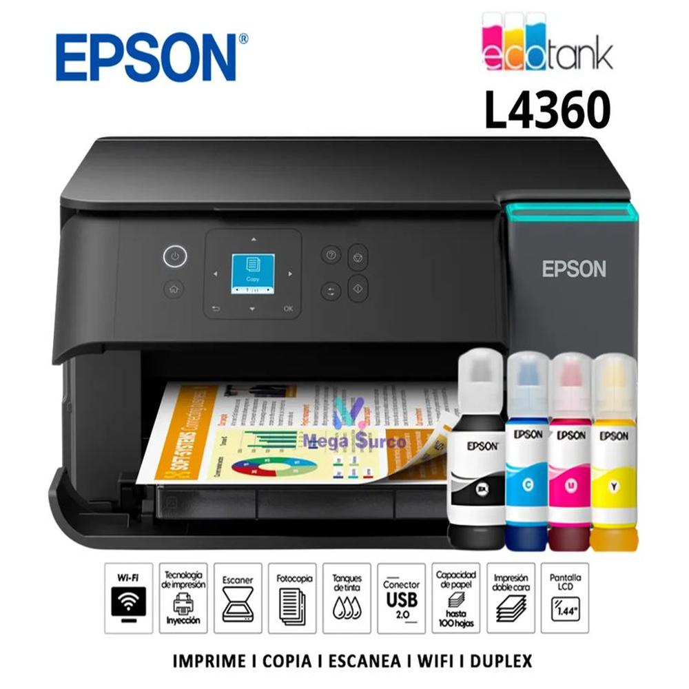 Impresora EPSON Multifunción 3en1 EcoTank L4360 DuplexWi-Fi