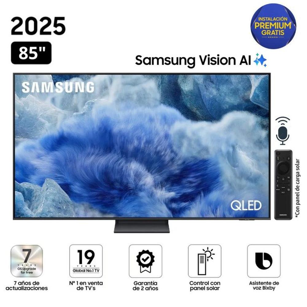 Televisor Samsung QLED 85 Visión AI Smart TV QN85Q8FAAGXPE - Nuevo 2025