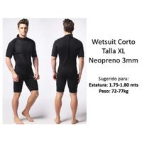 Wetsuit Corto XL Neopreno 3mm Negro