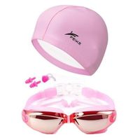 Lentes Natación Rosados HD Protección UV con Gorro Elastico