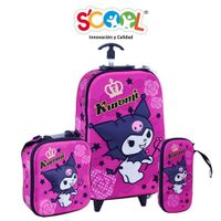 MOCHILA MALETA ESCALADORA CON 6 RUEDAS KUROMI MORADO 804456