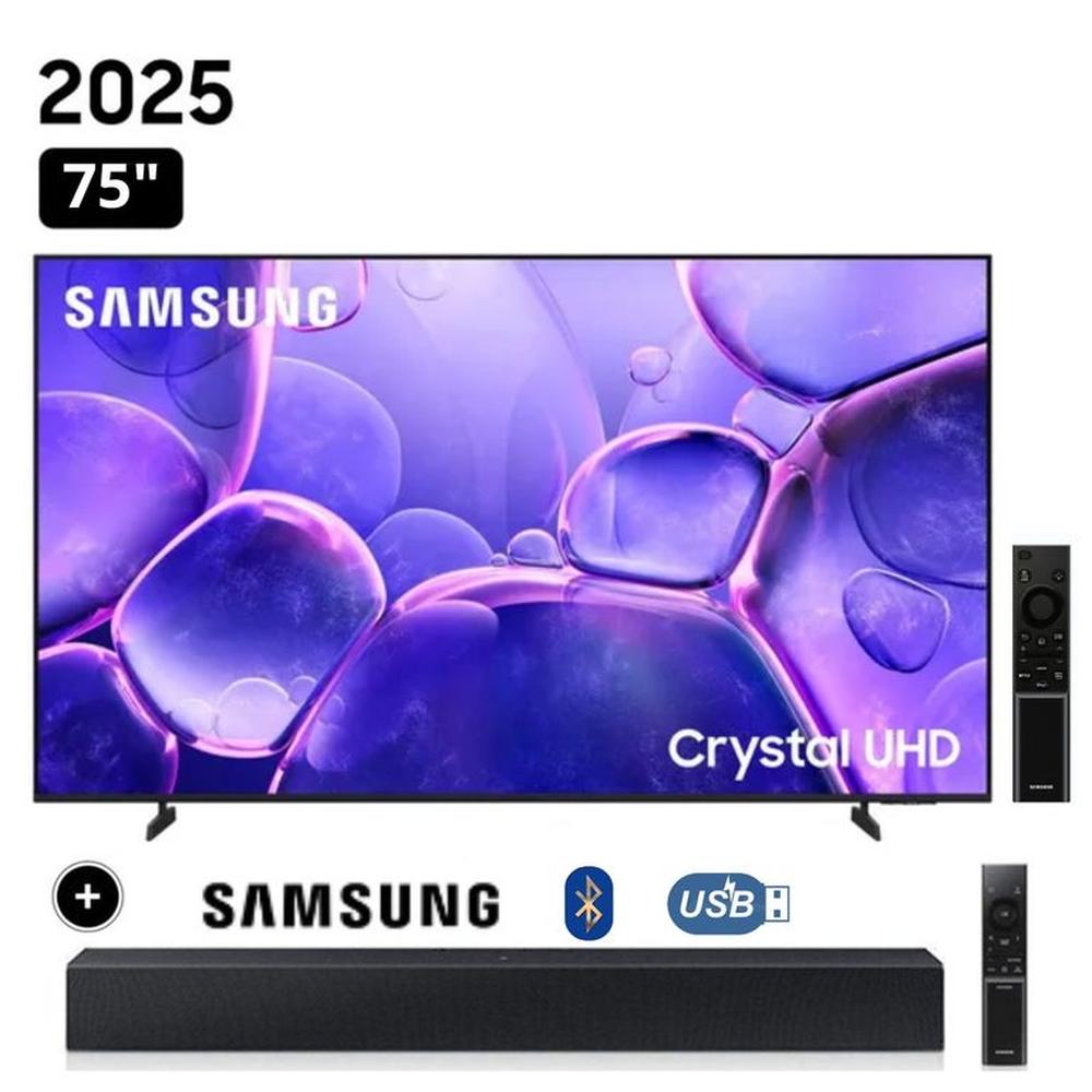 Televisor Samsung Smart TV 75 Crystal UHD 4K UN75U8000FGXPE + Soundbar HW-B400