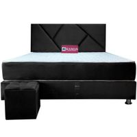 DORMITORIO KAMAS KING SARKI + CABECERA AÉREA LINEAL 2 - NEGRO