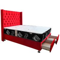 DORMITORIO KAMAS 2 PLAZAS SARKI + CABECERA EMPERATRIZ - ROJO