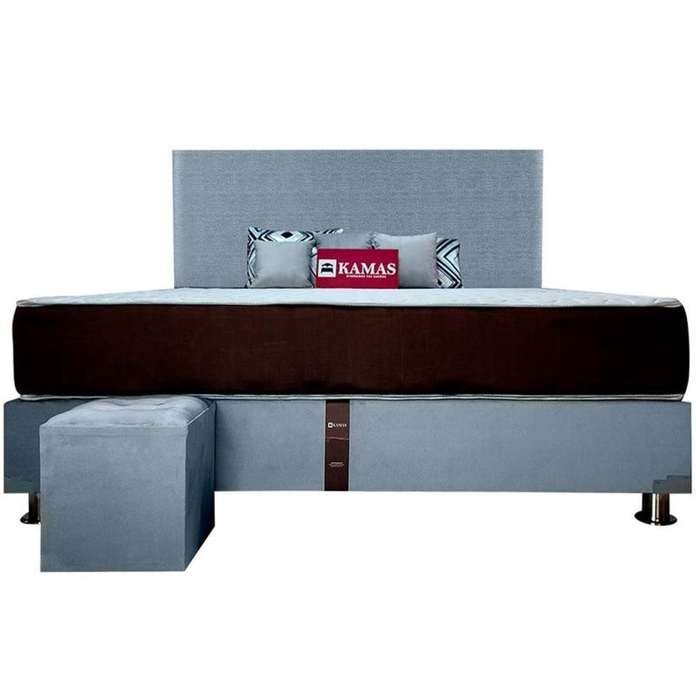 DORMITORIO KAMAS KING SARKI + CABECERA AÉREA CLÁSICA 1 - GRIS PLATA