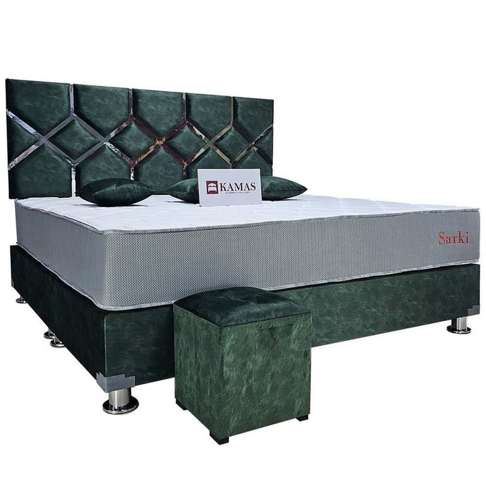 DORMITORIO KAMAS KING SARKI + CABECERA AÉREA TORTUN - VERDE PACAY