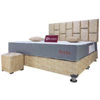 DORMITORIO KAMAS KING SARKI + CABECERA AÉREA ROBLO - BEIGE OSCURO