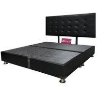 CAMA TARIMA KAMAS KING + CABECERA AÉREA RECTANGULAR 1 - NEGRO