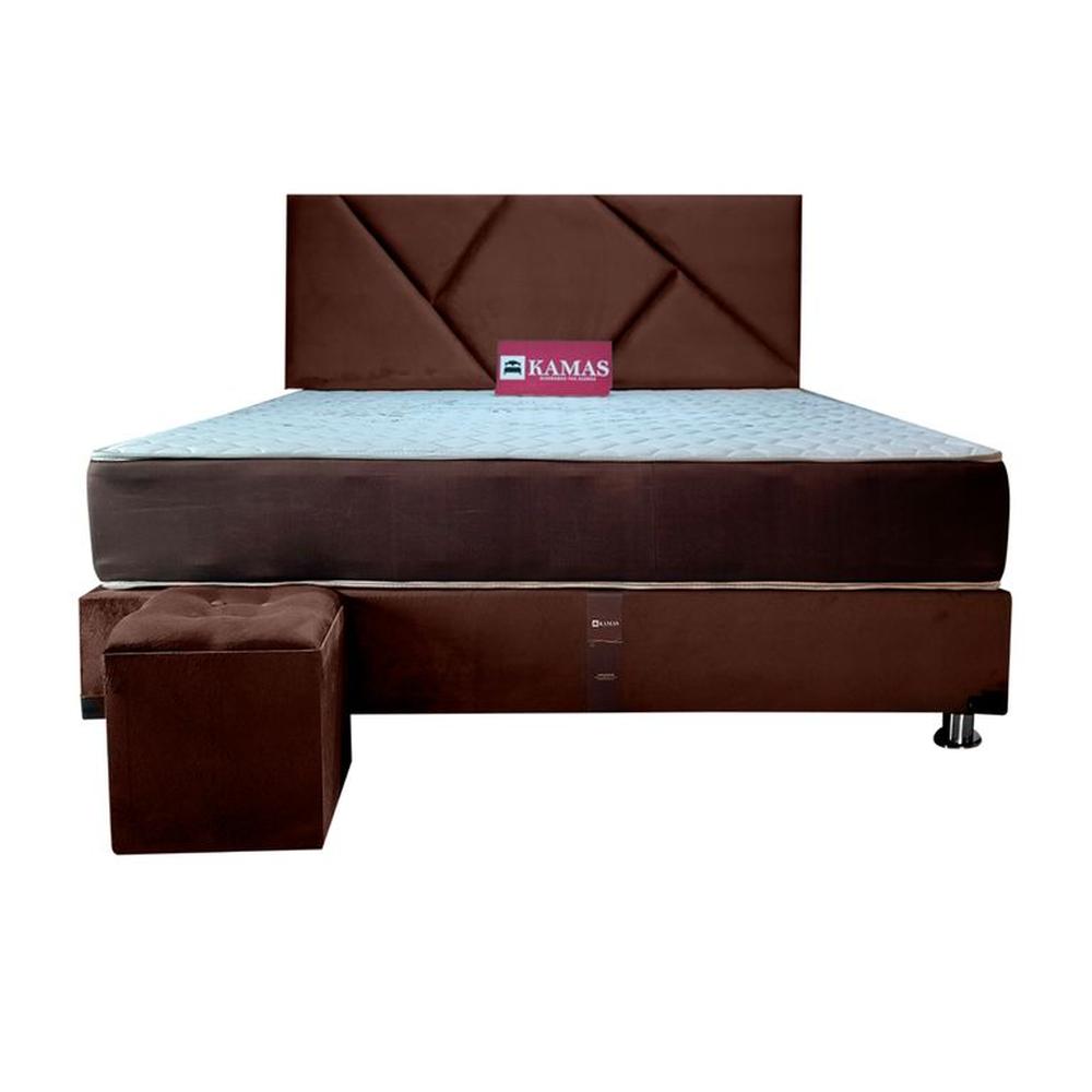 DORMITORIO KAMAS KING SARKI + CABECERA AÉREA LINEAL 2 - MARRÓN