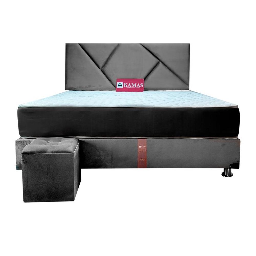 DORMITORIO KAMAS KING SARKI + CABECERA AÉREA LINEAL 2 - GRIS