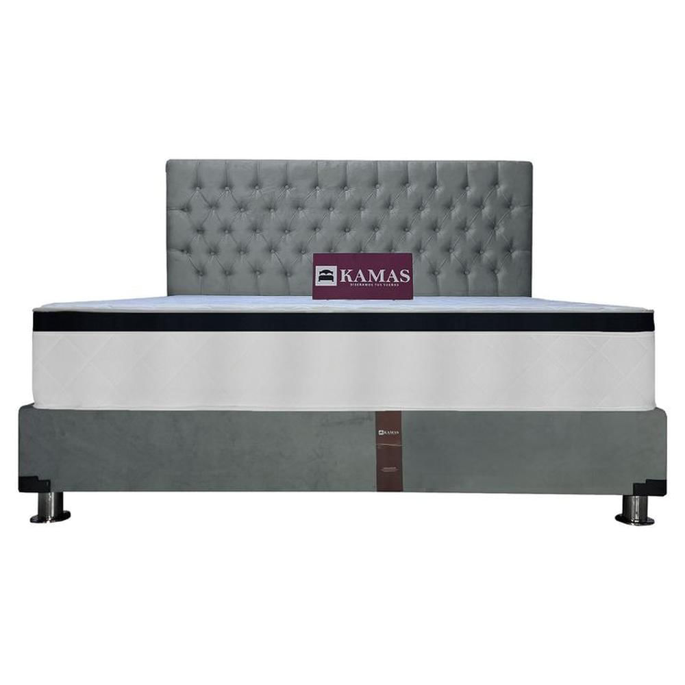 DORMITORIO KAMAS KING DER PRINZ + CABECERA AÉREA CAPITONEADA - GRIS