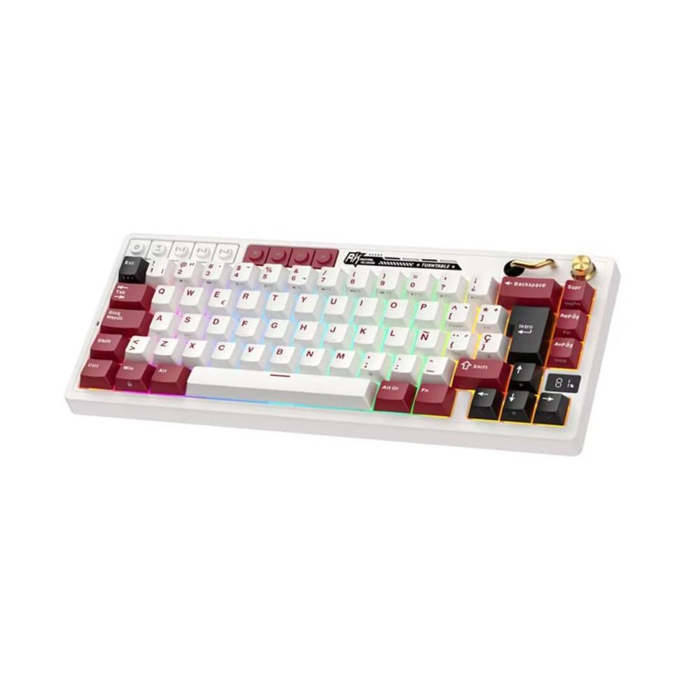 Teclado Royal Kludge M65 Wireless 65% Famicom Switch Cream
